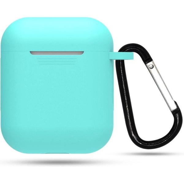 Airpods hoesje - siliconen case - cover - beschermhoesje - licht blauw