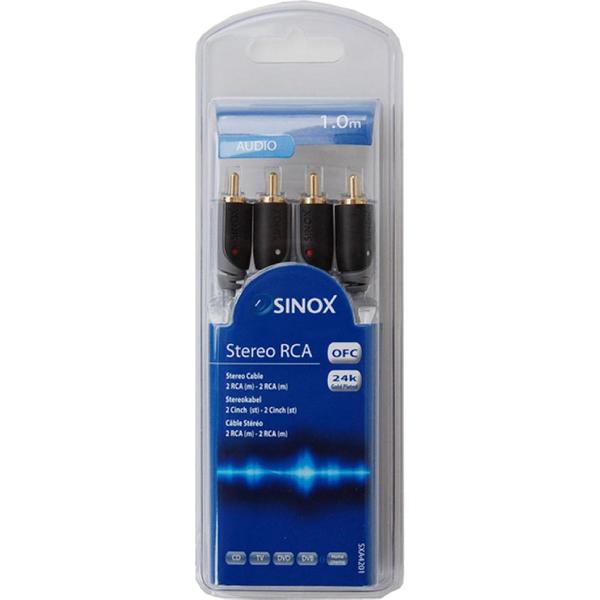 Sinox 1m RCA audio kabel 2 x RCA Grijs