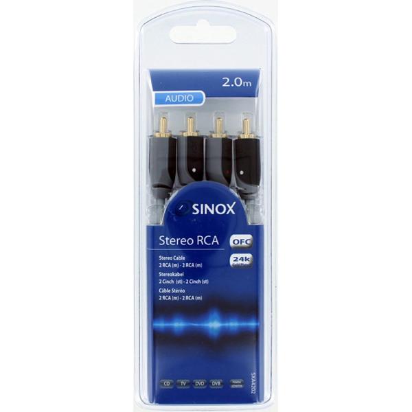 Sinox 2m RCA 2m 2 x RCA 2 x RCA Grijs audio kabel