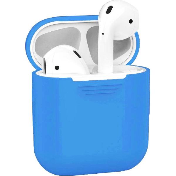 Siliconen Bescherm Hoesje Cover Hoes voor Apple AirPods 2 Case - Blauw