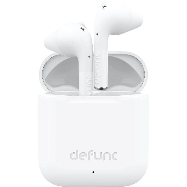 Defunc True Go Slim oordopjes draadloos In-ear Bluetooth oortjes earbuds WIT Sport draadloze oplaadcase