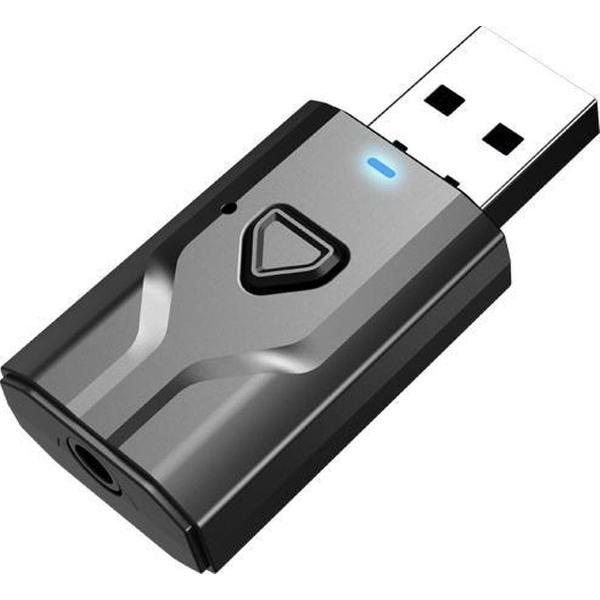 2 in 1 USB Bluetooth 5.0 Zender en Ontvanger - Bereik tot 15 Meter - Draadloze Audio Adapter - Wireless Transmitter & Receiver voor TV / PC / Auto / Koptelefoon / Luidspreker
