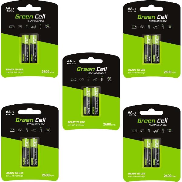 Green Cell Oplaadbare Batterijen AA | 2600mAh | 12 stuk | Rechargeable