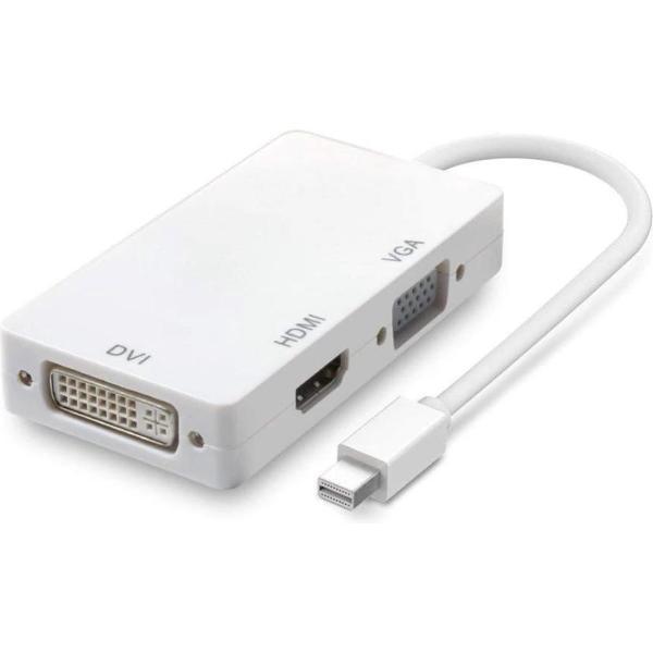 Mini Displayport naar HDMI, VGA en DVI converter 3-in-1 / Plug and Play / Mini DP / Thunderbolt 2 / Wit