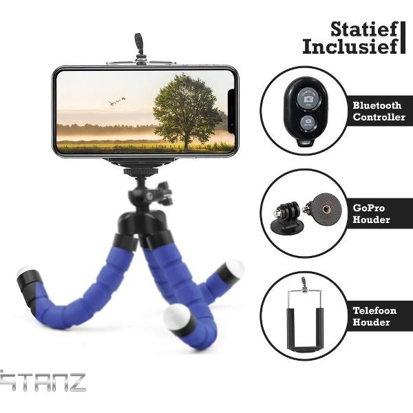 STANZ Octopus Telefoonhouder| Inc. 3 GRATIS attributen | Telefoonstandaard | Smartphone Statief | Camera Statief | TikTok | Gopro Houder | Selfie Stick | Universeel | Flexibel | Binnen & Buiten | Telefoonhouder | Blauw |
