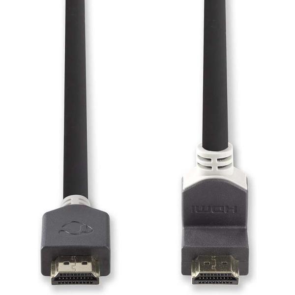 High Speed HDMI™-kabel met Ethernet | HDMI™-connector - HDMI™-connector 90° haaks | 2,0 m | Antraciet