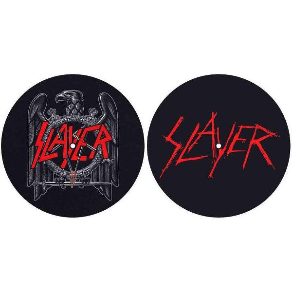 Slayer Platenspeler Slipmat Eagle/Scratched Logo Multicolours