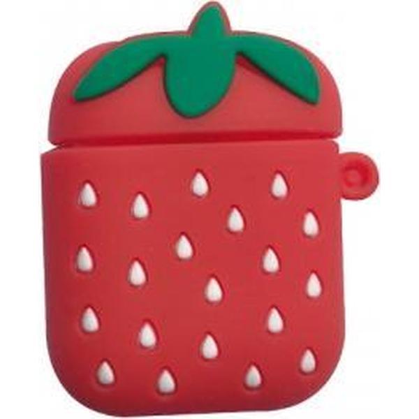 Hidzo Hoes voor Apple's Airpods 1/2 - Aardbei - Roze - Siliconen