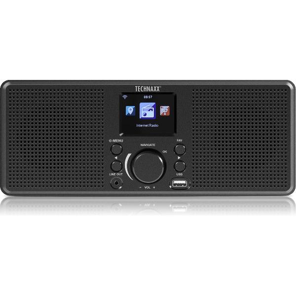 Technaxx TX-153 Tafelradio met internetradio Internet Internetradio, USB, WiFi Zwart