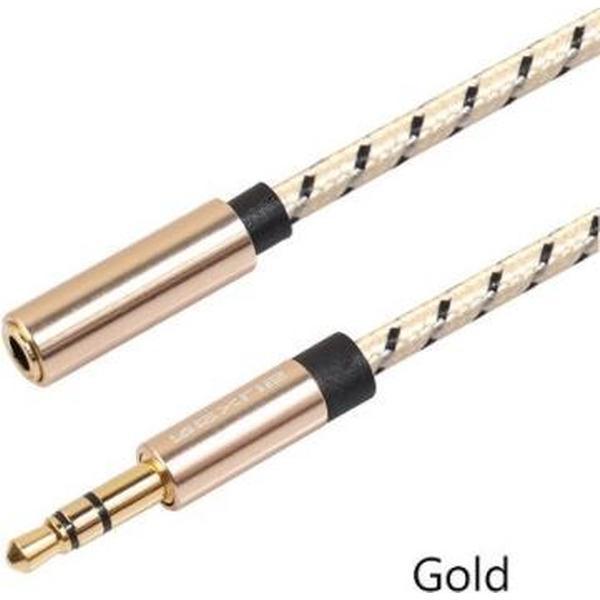 3.5mm audio verlengkabel goud (1 meter) | Aux - Mini Jack