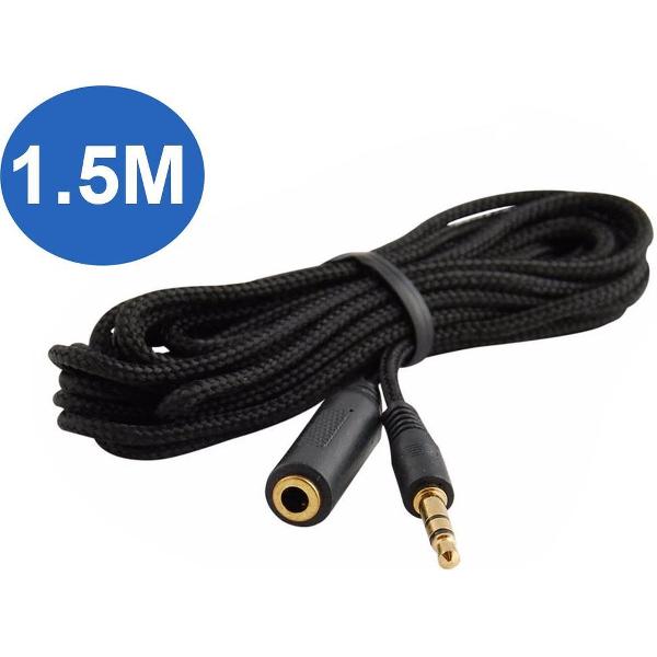 Audio Verlengkabel - 3.5mm Jack kabel - 1.5 Meter - Male naar Female - Stereokabel Headset Verlengstuk
