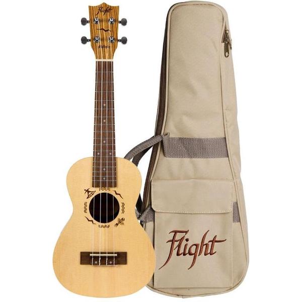 DUC525 Concert Solid Top Ukulele - Zebrano B&S