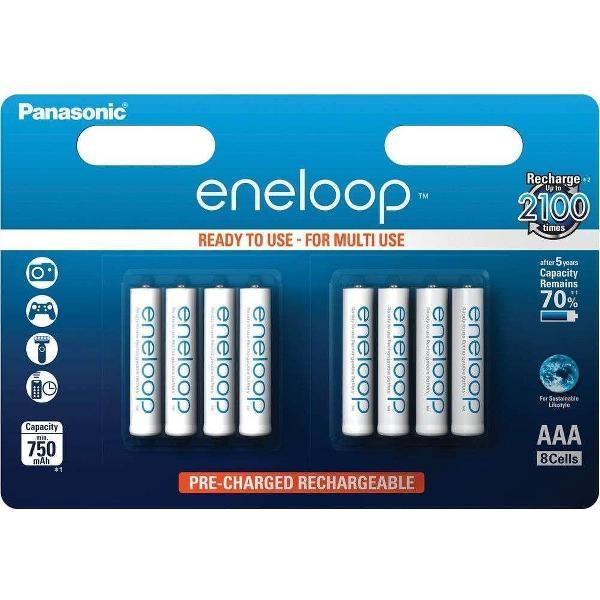 Panasonic Eneloop oplaadbare AAA batterij - 750 mAh - NiMH - 8 stuks