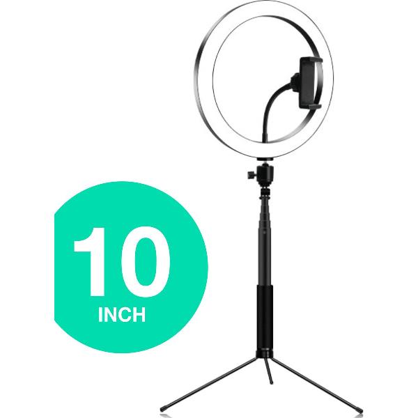 MADA Vision - 10 inch - Ringlamp met statief - 160 cm - TikTok, Youtube, Instagram, Vlog, Studiolamp