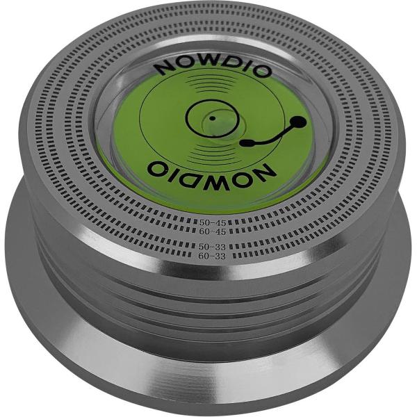 Platenpuck of Aandrukgewicht voor Platenspeler - Zilver 280 Gram - Hifi Record Clamp met Waterpas - Record Clamp - High End Stabilizer voor Draaitafel