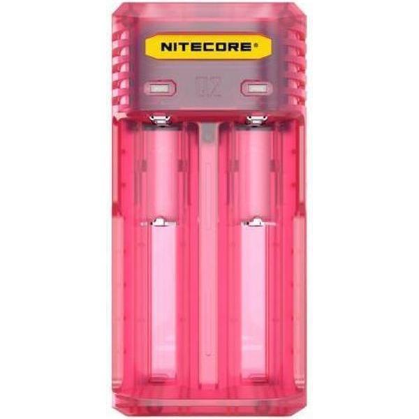 NITECORE Q2 2-Bay 2A Snellader voor Li-ion IMR -Pinky Peach
