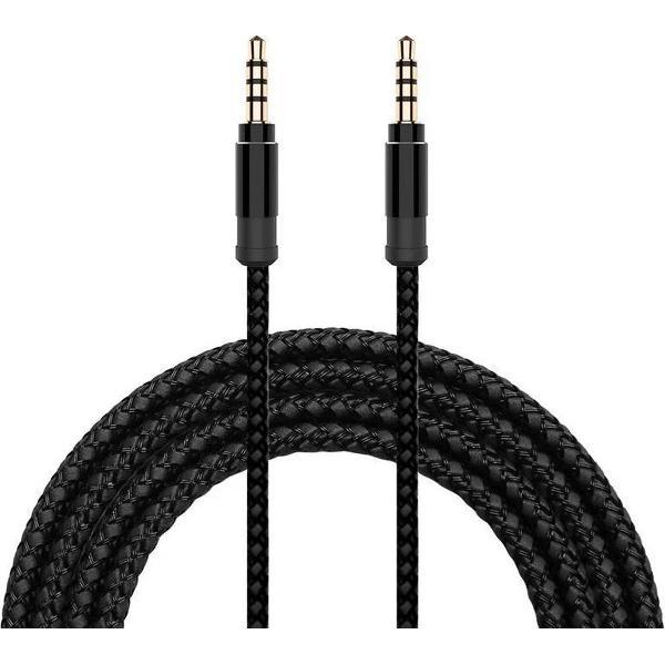 DrPhone AMM4 Male naar Male Audiokabel 3,5 mm - 4-polige Nylon Gevlochten Stereo/Audio Kabel– 1M- voor o.s PS4/Smartphones/Tablets/Headset/PC
