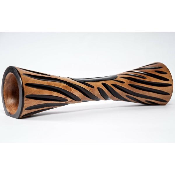 Mangobeat, natuurlijk houten luidspreker. Type klauw, kleur zwart geel, 35 cm.