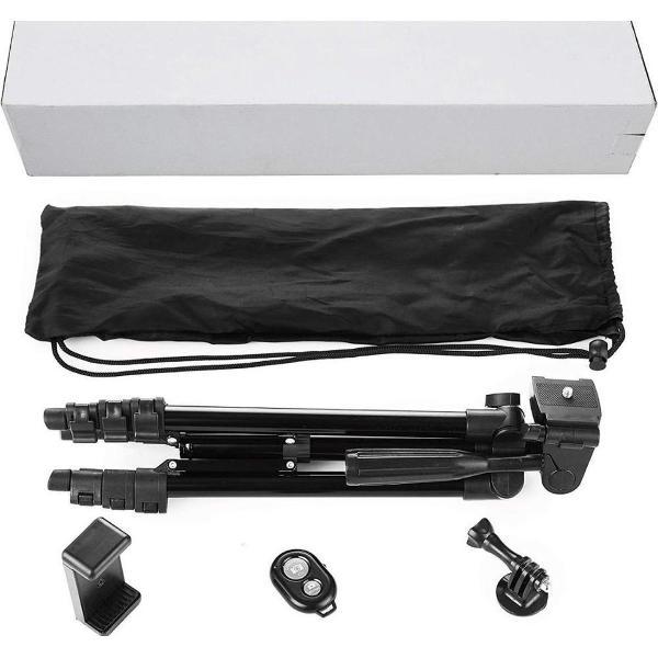 Smartphone Tripod Camera Statief 102 Cm Zwart Inclusief Bluetooth Remote Shutter – HiCHiCO