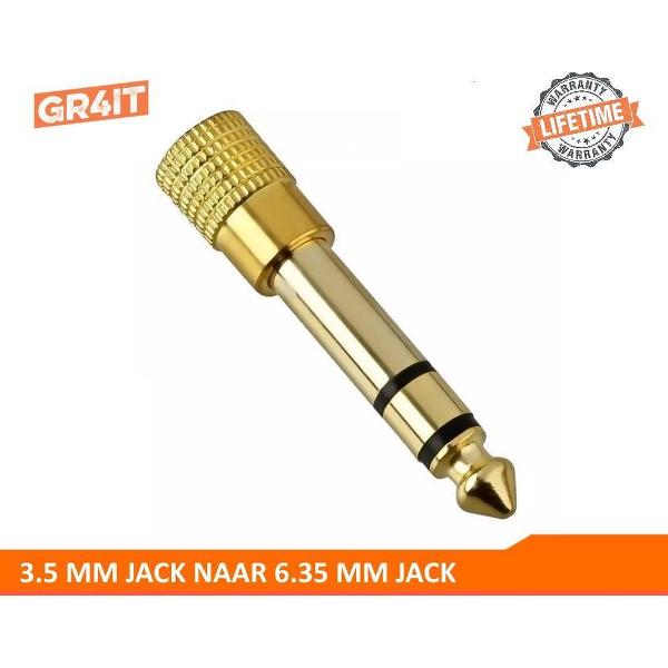 GR4IT Vergulde 6.35mm naar 3.5mm Stereo Plug Jack / AUX Adapter