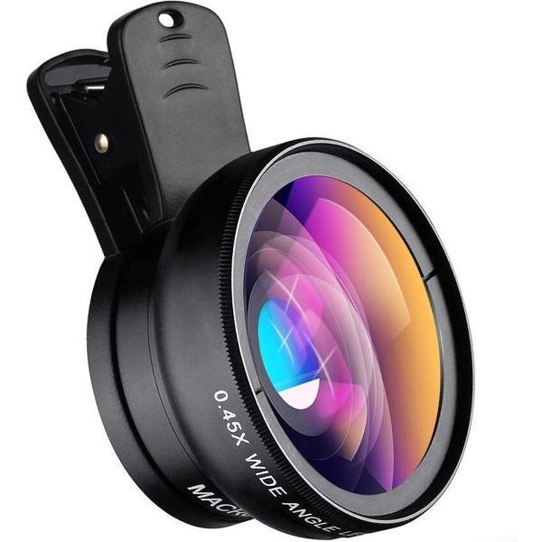 DrPhone APEX 2 in 1 Groothoek & Macro lens loep - Wide Angle & Macro - HD Lens - Maak Professionele Foto's met Smartphone en Tablet