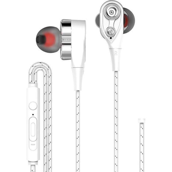 DrPhone HiFi2 – USB-C Oortjes - Dual Dynamische Drivers - In-Ear Oordopjes - Hifi – Oortelefoon (Geen DAC Ondersteuning) - Smartphone / Tablet -Wit