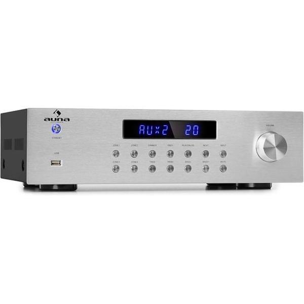 AV2-CD850BT 4-zone stereo-versterker 5 x 80W RMS bluetooth USB FM zilver