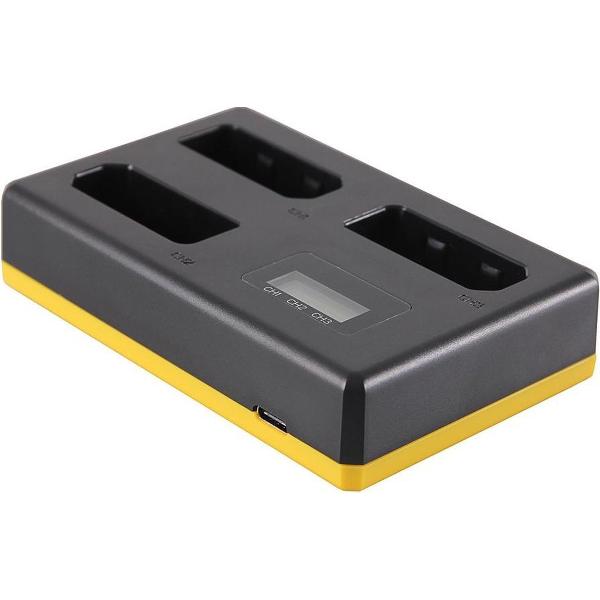 Patona Triple Lader Nikon EN-EL14 en EN-EL14a - Laadt 3 accu's, ook tegelijkertijd