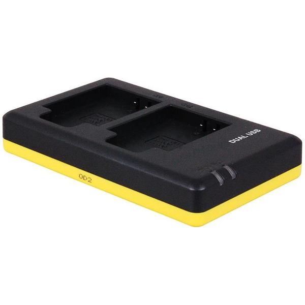 Huismerk Duo oplader voor 2 camera accu's Olympus Li-90B