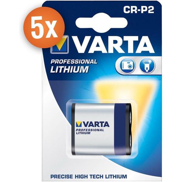 Voordeelpak van 5 x Varta Photo Lithium batterijen CR-P2