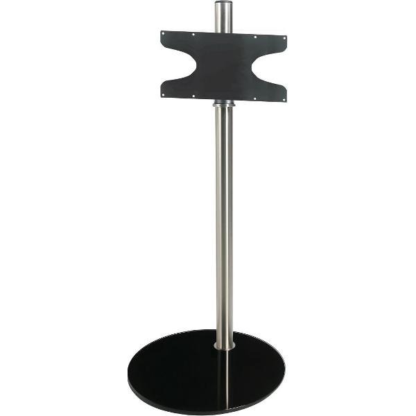 Cavus Sphere L 100cm Design Tv Vloerstandaard - Hoogglans Zwart Glas & RVS - Tv meubel geschikt voor 32-65 inch tot 30 kg - VESA 400x200 300x200