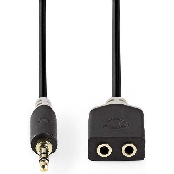 Nedis 3,5mm Jack stereo audio splitter / zwart - 0,20 meter
