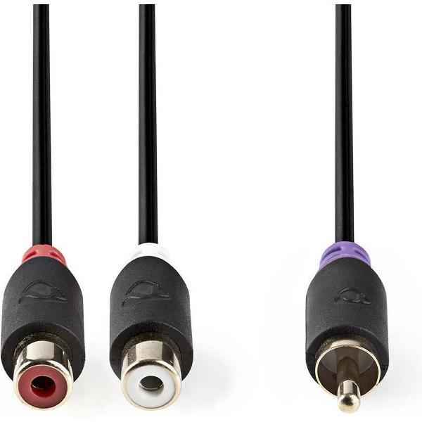 Nedis Subwoofer/Tulp mono (m) - Tulp stereo (v) audio adapter - 0,20 meter