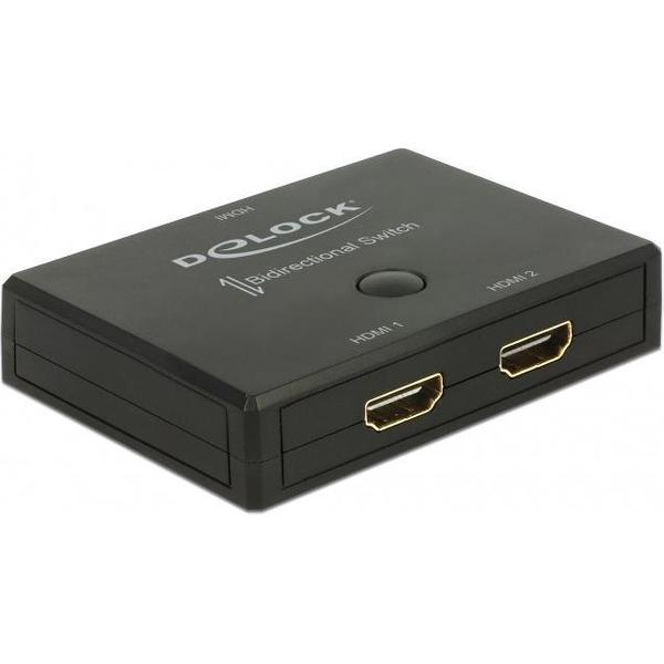 DeLOCK bi-directionele HDMI schakelaar 2 naar 1 / 1 naar 2 - versie 2.0 (4K 60Hz HDR)