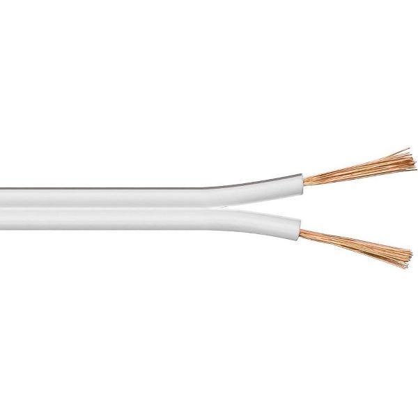Transmedia Luidspreker kabel (CU koper) - 2x 0,75mm² / wit - 100 meter
