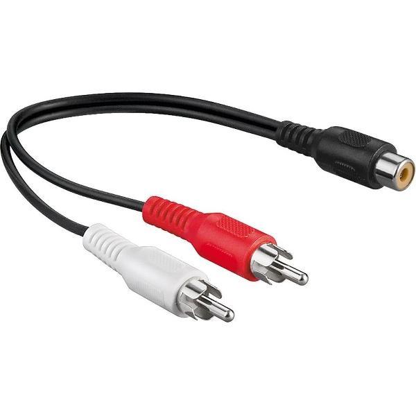 Goobay Subwoofer/Tulp stereo (m) - Tulp mono (v) audio adapter - 0,20 meter