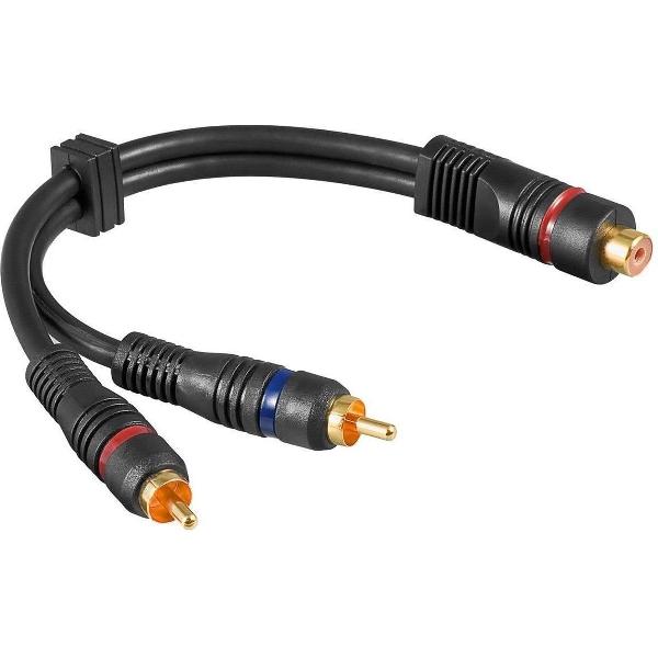 Goobay Subwoofer/Tulp stereo (m) - Tulp mono (v) audio adapter - verguld / koper - 0,20 meter