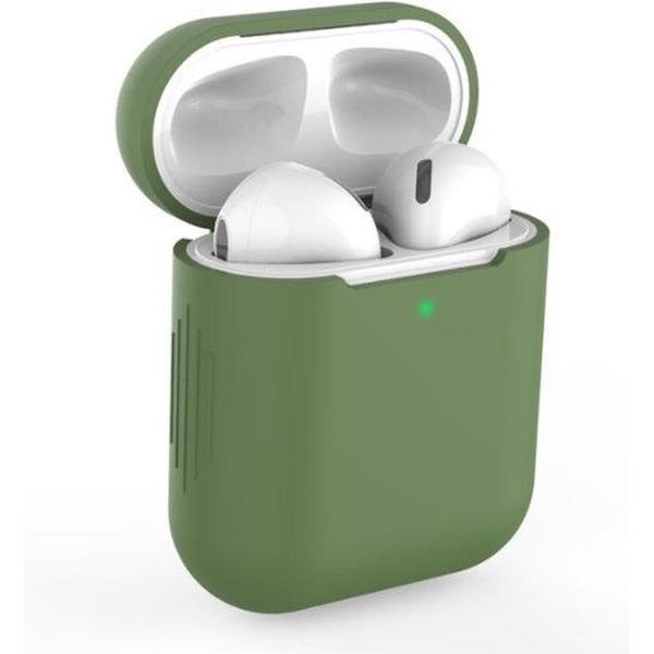 Gadgetpoint | Airpods Hoesje Siliconen Case - Airpod hoesje geschikt voor Apple AirPods 1 en Airpods 2 | Groen