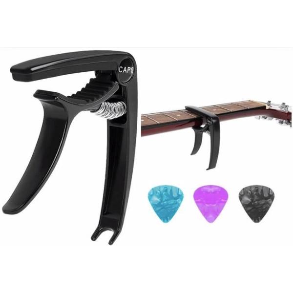 Kapodaster Classical Acoustic Guitar - Gitaar klem - Plectrum - inclusief plectrums - Gitaar - Gitaar accessoires - NEW MODEL