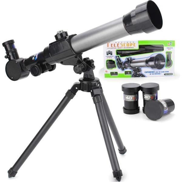 Sterrenkijker - ZINAPS Telescoop voor Kinderen 60 mm diafractor, astronomische refractor, telescoop, met statief en 20x / 30x / 40x oculair verrekijker, draagbare beginners, telescoopstang (telescoop)