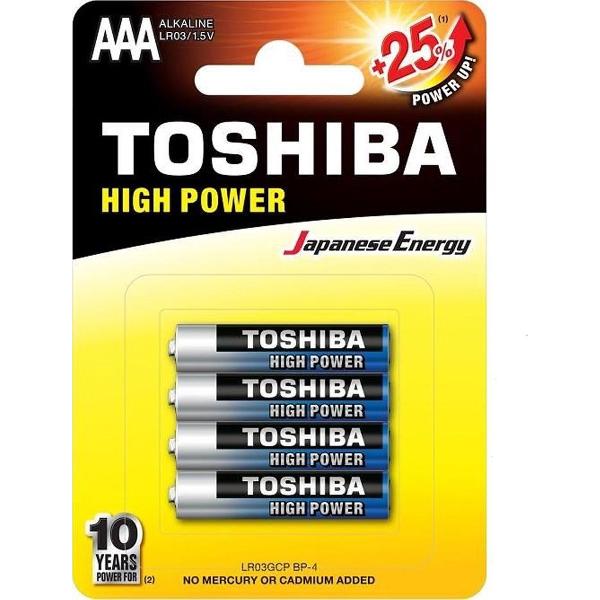 Toshiba LR03GCP BP-4 High Power Wegwerpbatterij AAA Alkaline 48 stuks (verpakking 12 x 4 stuks)