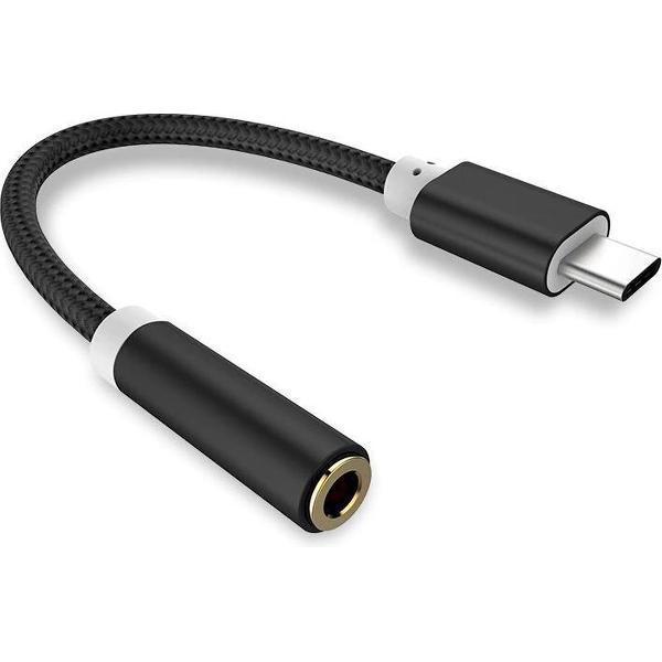 Usb C to 3.5 mm Audio Jack Splitter - Music Adapter - Zwart