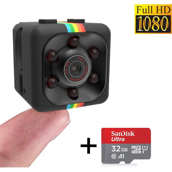 PuroTech - Mini Spy Camera - Beveiligingscamera - Inclusief 32GB SD Kaartje - Full HD 1080P - Nachtzicht - Bewegingsdetectie - Spionage Camera - Action Camera