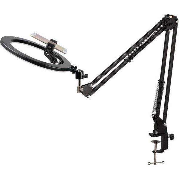 Dimbare Led Selfie Ring Licht Camera Telefoon Usb Ring Lamp Fotografie Licht Vullen Met Telefoon Houder Stand Voor Make Live streamen