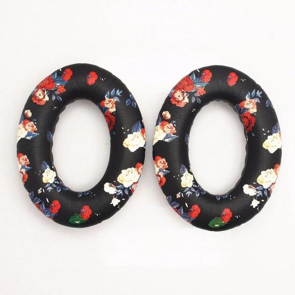 Luxe Lederen Oorkussen Set Voor Bose QuietComfort QC 15 25 2 35 II QC15 QC25 QC2 QC35 QC35II Ae2 Ae2i Ae2w SoundTrue & SoundLink Arond-Ear- Vervangende Koptelefoon Earpads - Oor Kussens - Ear Pads - Oorkussens Met Memory Foam Binnenlaag - Bloemen