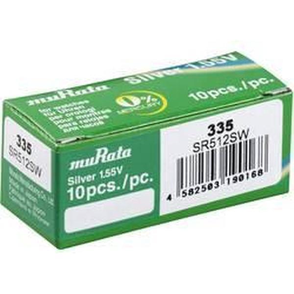 335 Knoopcel Zilveroxide 1.55 V 8.3 mAh Murata SR512SW-PBWW 10 stuk(s)
