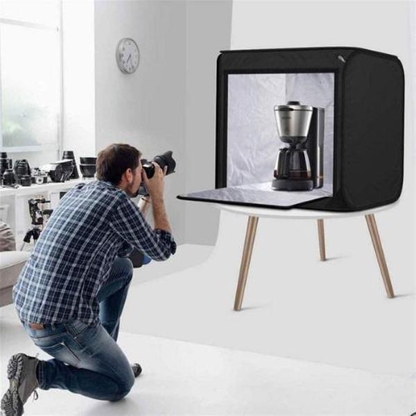 BrenLux - Fotostudio set - 60x60x60 cm - Set met dimbare LED verlichting - Opvouwbaar en draagbaar fotostudio - Soft box - Opnametent - studiotent -Super handig