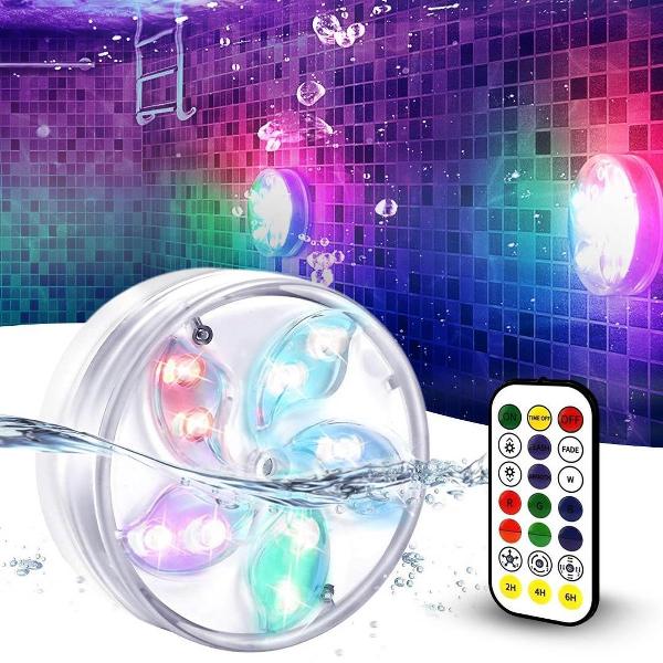 KENN LED Zwembadverlichting - Inclusief Afstandsbediening - Met Magneten & Zuignappen - Volledig Waterdicht - Vijververlichting - Onderwater Lichtshow - Vernieuwde Versie - Jacuzzi Verlichting - Underwater Lightshow