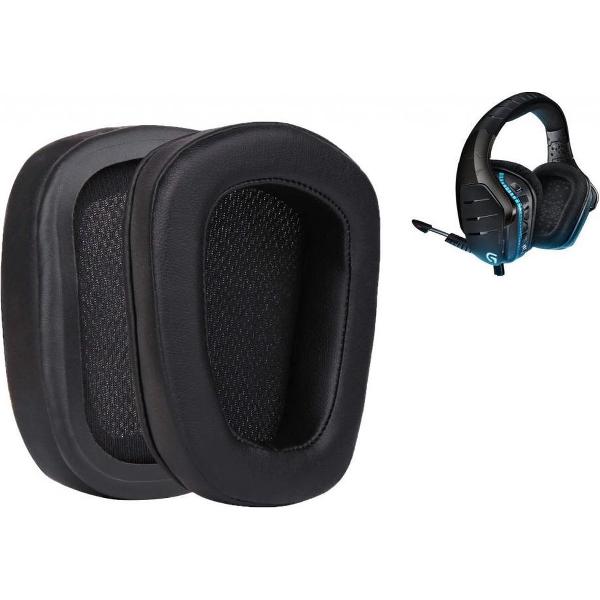 Luxe Oorkussen Set Voor Logitech G533/G332/G633/G933/G935 (Artemis Spectrum) 7.1 Surround Gaming Headset - Vervangende Koptelefoon Earpads - Oor Kussens - Ear Pads - Oorkussens Met Noise Cancelling Memory Foam Binnenlaag - Zwart