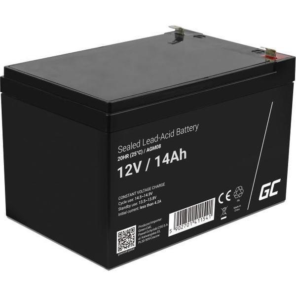 Green Cell 12V 14Ah (6.3mm) 14000mAh VRLA AGM accu